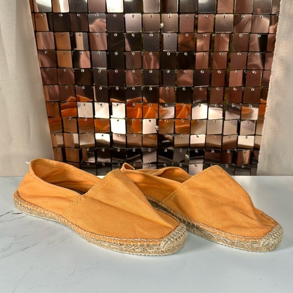 USHUAIA Orange Canvas Slip on Shoes with Jute Details Size 39 - Picture 1 of 13